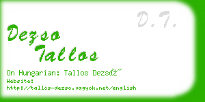 dezso tallos business card